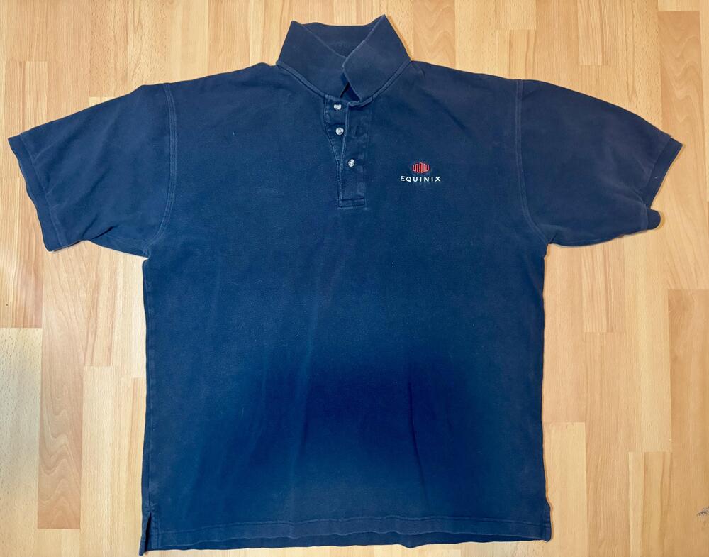 Equinix Polo Shirt Mens XL Navy Blue Embroidered Logo Pique Port Authority